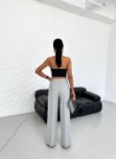 Yüksek Bel Straight Fit Palazzo Pantolon resmi